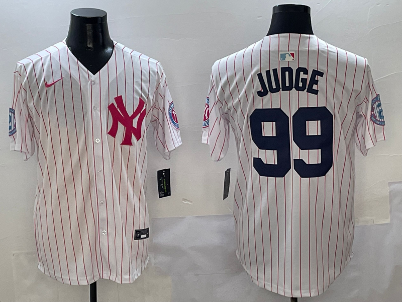 Men's New York Yankees Aaron Judge #99 White Team Jersey